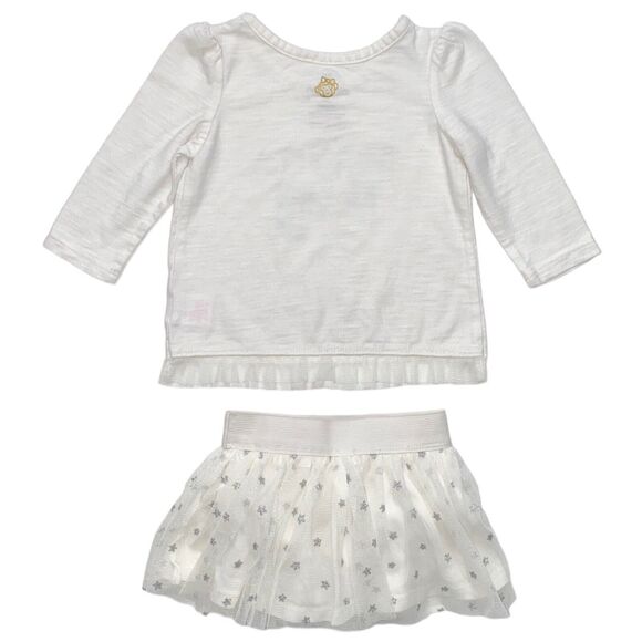 Baby Girls Christmas Outfit Long Sleeve Shirt Skirt Leggings 3pc Lot Size 3-6M - Picture 4 of 9